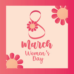 womens day greeting card 8 march flowers celebration