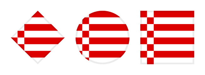 bremen flag icon set. isolated on white background	
 - obrazy, fototapety, plakaty