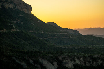 Fototapeta na wymiar mountain side sunset Mediterranean landscape