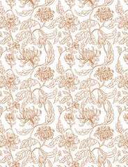 Vintage floral background Chrysanthemum flowers. Retro style. Vector illustration