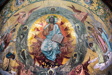 Church of the Resurrection in St. Petersburg. The mosaics in the church