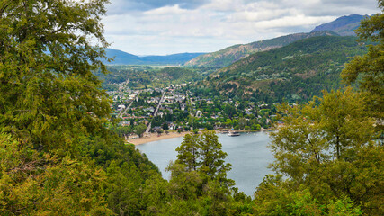 Landscape of small town San Martin de los Andes. Taken from the top of near by hill