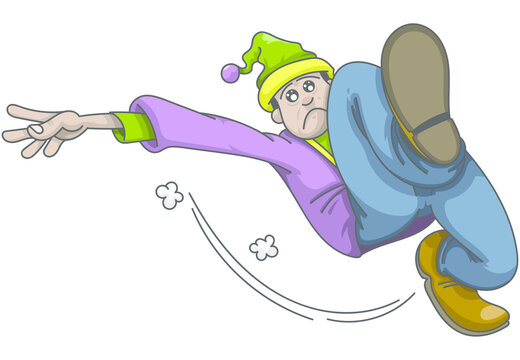 glissade, perte d'&eacute;quilibre