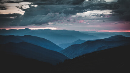 sunset in the mountains