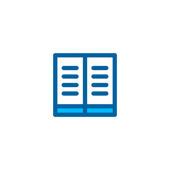 Book icon in blue color style. Vector icon with pixel perfect