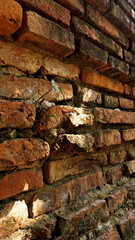 Ancient red brick wall vintage building