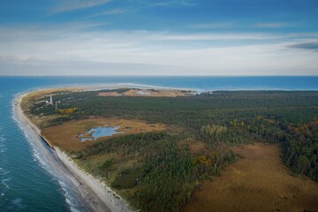 Aerial view of coastline 