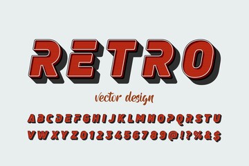 typeface vector design, alphabet font, blue and red  style