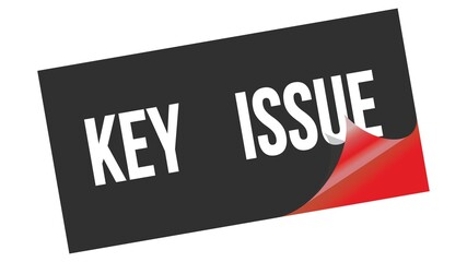KEY    ISSUE text on black red sticker stamp.