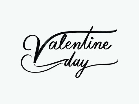 Valentine day. Hand written lettering isolated on white background.Vector template for poster, social network, banner, cards.	