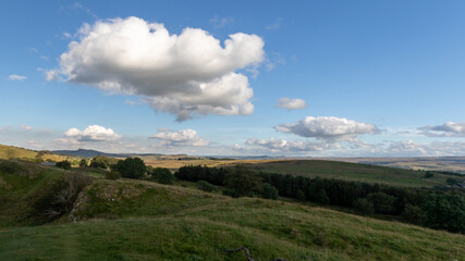 panorama of the mountains in autumn
