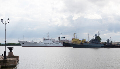 Ships in the port of Kronstadt