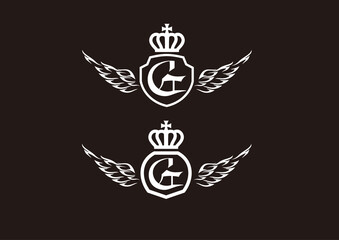 ロゴ アイコン パターン エレガント 王冠