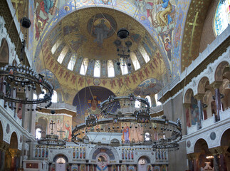 Fototapeta na wymiar Kronstadt. Russia. Interior of the Naval Cathedral of St. Nicho