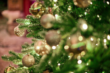 Obraz na płótnie Canvas A close up of a christmas tree