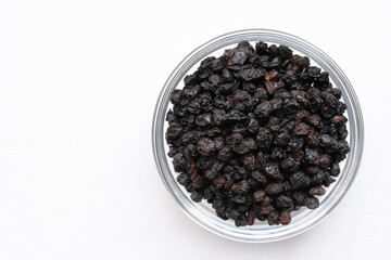 Dried European Elderberries in a Bowl