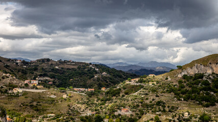 Fototapeta na wymiar Panorama of the Sicilian mountains