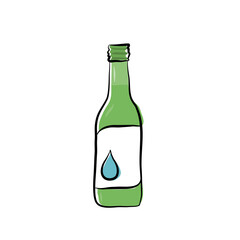 Hand drawing Soju, famous clear, colorless distilled beverage of Korean origin