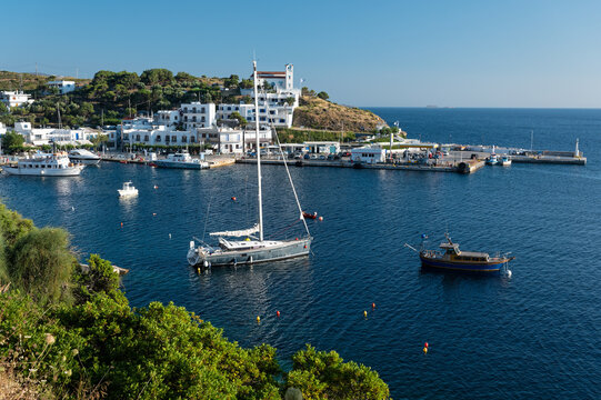View of the harbor of Linaria in Skyros island, Greece