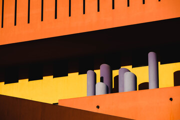 Abstract closeup of San Antonio Public Library in Texas