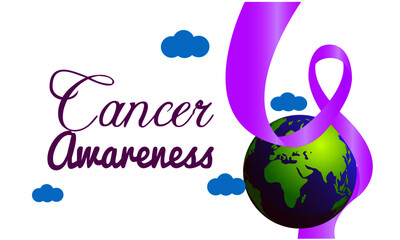world cancer day with the Earth planet. awareness day