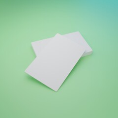 3D render ID card green background