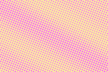 Pink and yellow dotted halftone vector background. Subtle halftone digital texture. Faded dotted gradient.
