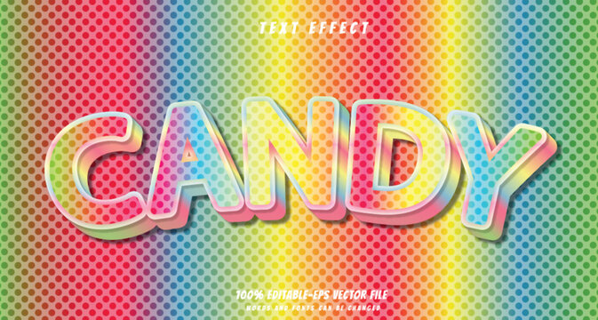 candy text effect design vector
