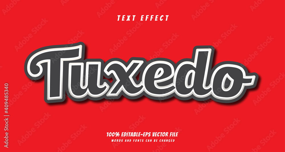 Sticker tuxedo text effect design vector