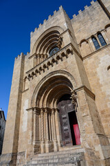 Fototapeta na wymiar Se Velha in Coimbra. COIMBRA, PORTUGAL - summer 2019: Old Cathedral (Se Velha) of Coimbra, Portugal.