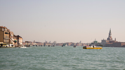 Obraz premium View of the Grand Canal with boats. Venice. Italy