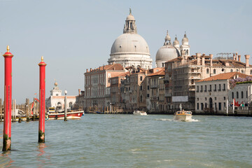 Fototapeta premium View of the Grand Canal with boats. Venice. Italy