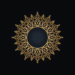 golden ornament on black