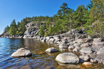 Lake Ladoga skerries. Karelia. Russia