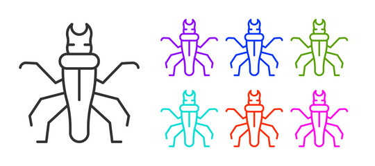 Black line Termite icon isolated on white background. Set icons colorful. Vector.