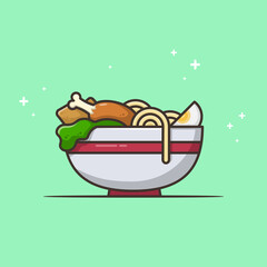 Fototapeta premium A bowl of noodle and chicken meat
