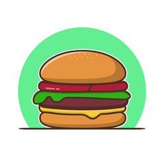 hamburger on white background