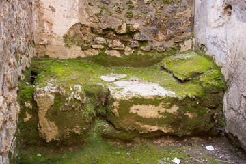 Bed in a brothel.Pompeii.Italy