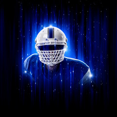 Hero Football Player wearing a blue uniform