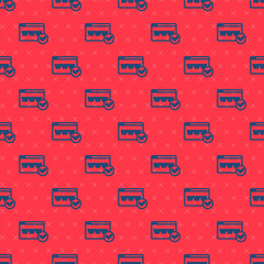 Blue line Website template icon isolated seamless pattern on red background. Internet communication protocol. Vector.