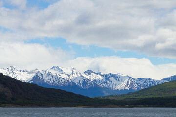 Naklejka na ściany i meble Lapataia bay landscape, Tierra del Fuego, Argentina