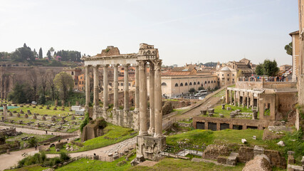  Tourists visiting the Roman Forum