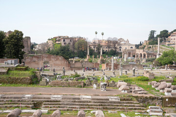  Tourists visiting the Roman Forum