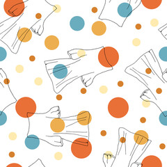 Doodle summer dress seamless pattern. hand drawn background. Vector illustration