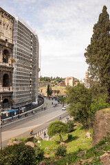 Tourists visiting the Coliseum