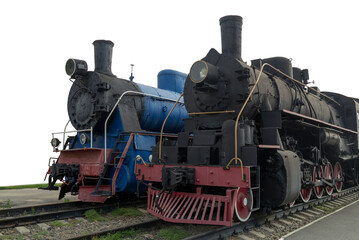 Fototapeta premium Old men-steam locomotives