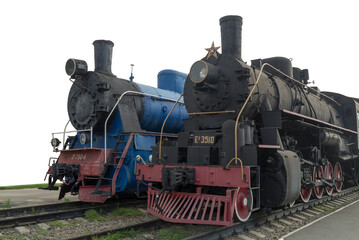 Obraz premium Old men-steam locomotives