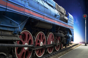 The blue express steam locomotive