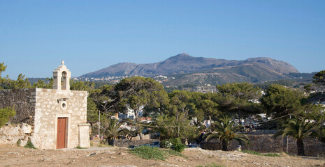 Fototapeta na wymiar Sacred Ekaterina's church. Fortezz's fortress.Rethymno. Island of Crete