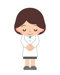 医師 女性 お辞儀